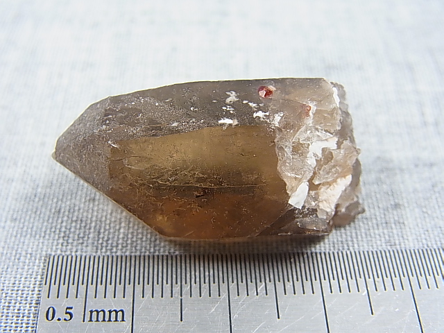 画像: 福建省産スペサルティンガーネット付きスモーキー水晶原石 13.5g