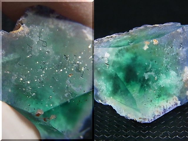 画像: ヤオガンシャン産蛍光ブルーグリーンフローライト原石（研磨面あり） 7.8g