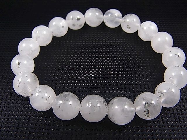 画像1: ブラジル産マーカサイトイン水晶ブレスレット 10mm平均 内寸：約15.5cm
