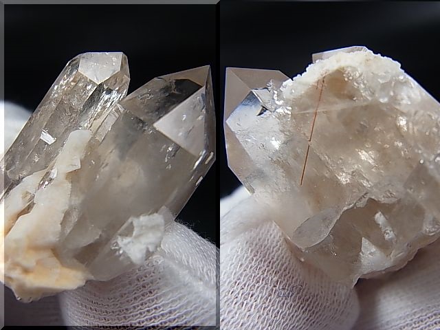 画像: ノルウェー産水晶原石（氷長石付き/ルチル入り） 14.9g