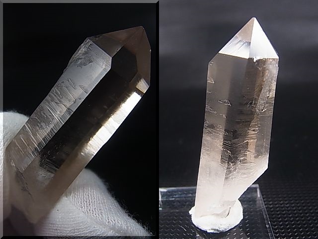 画像: ノルウェー産ウォータークリア・ライトスモーキー水晶ポイント 15.5g