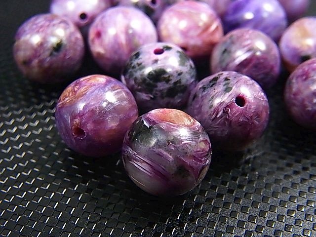 画像2: ロシア産チャロアイト粒売りビーズ 11.5mm平均
