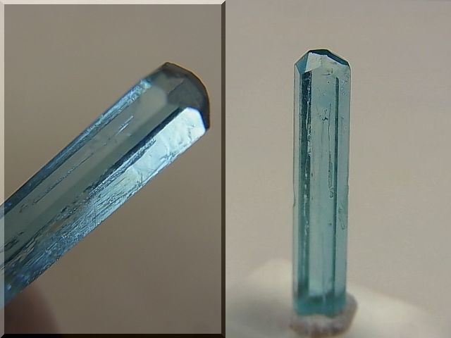 画像: ジェムグレード宝石需要品質：ベトナム産アクアマリン柱状結晶原石（レインボー入り） 3.1カラット