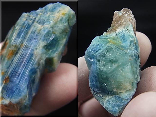 画像: ベトナム産ディープブルーカラーアクアマリン結晶原石（水晶付き） 3点セット トータル 104.6g
