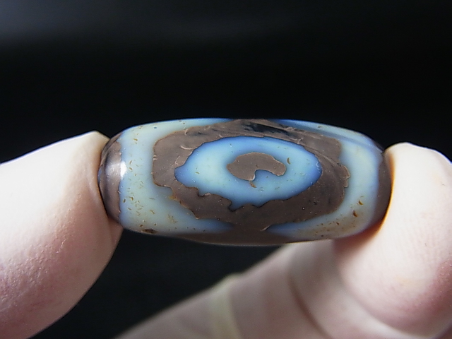 画像: 「三眼」（ドラゴンライン入り）現代天珠 直径約12.5×29.5mm