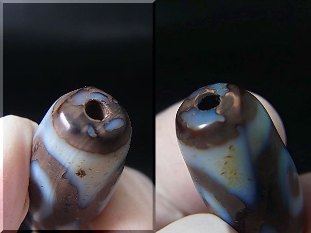 画像: 「三眼」（ドラゴンライン入り）現代天珠 直径約12.5×29.5mm