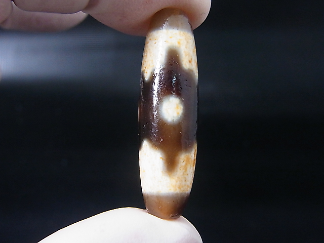 画像1: 「三眼」現代天珠 直径約11×38.5mm