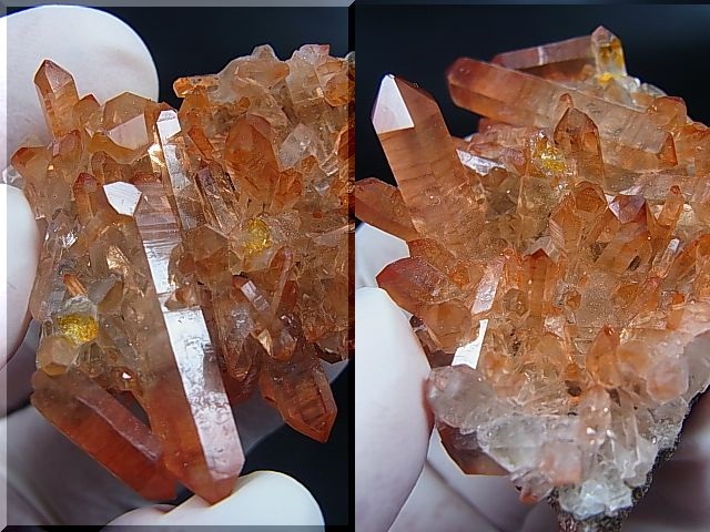 画像: スウェーデン産ヘマタイト（タンジェリン）水晶クラスター 25.1g