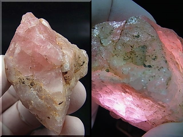 画像: 福島県桜石山産ローズクォーツ（紅石英）原石 70.5g