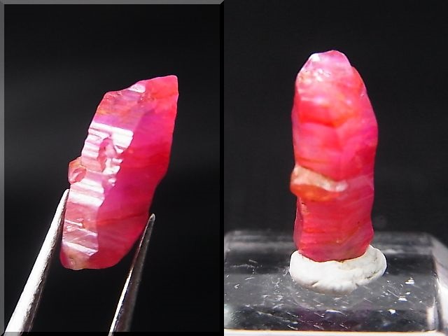 画像: ベトナムLuc Yen産ルビー柱状結晶原石 4.1カラット