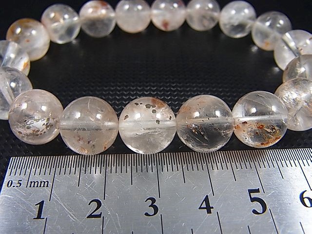 画像: ブラジル産マーカサイト＆リモナイトイン「オーロラ」水晶ブレスレット 11.5mm平均 内寸：約16.5cm
