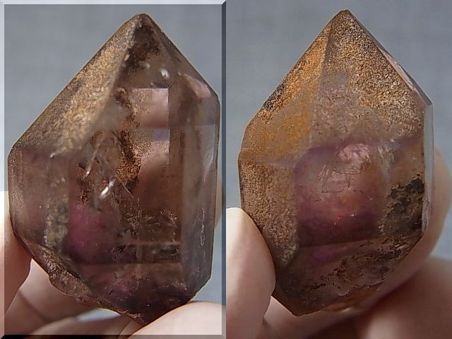 画像: ナミビア・エロンゴ産エレスチャル水晶ポイント（ＤＴ/アメジスト/水入り） 15.6g