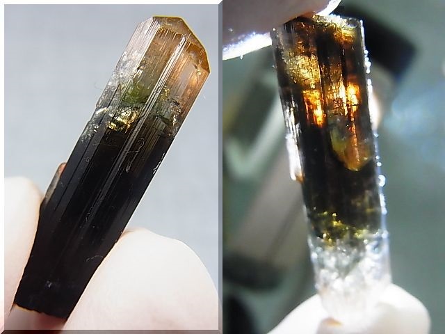 画像: マダガスカル産バイカラーエルバイト（リチアトルマリン）柱状結晶 10.2カラット