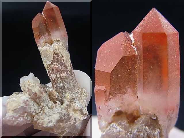 画像: 南アフリカ・オレンジリバー産アナテース付レッドヘマタイト水晶（タントリックツイン） 18.8g