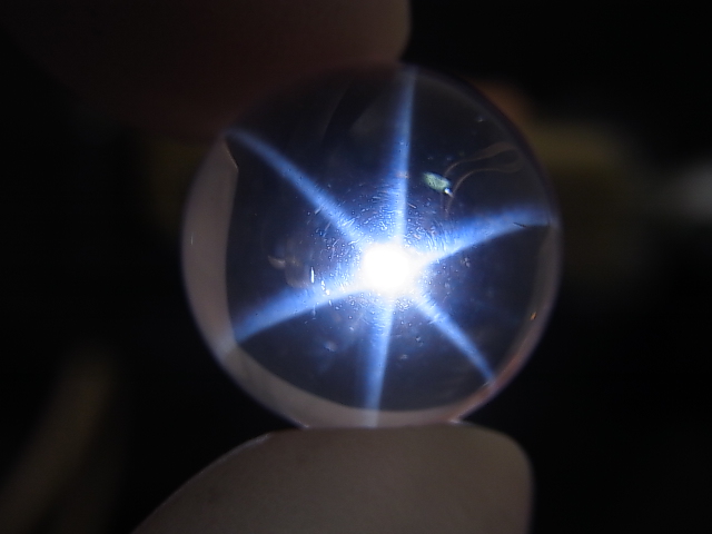 画像1: マダガスカル産酸化チタン（ルチル）入りスターローズクオーツ丸玉（エンジェルフェザー） 17.5mm