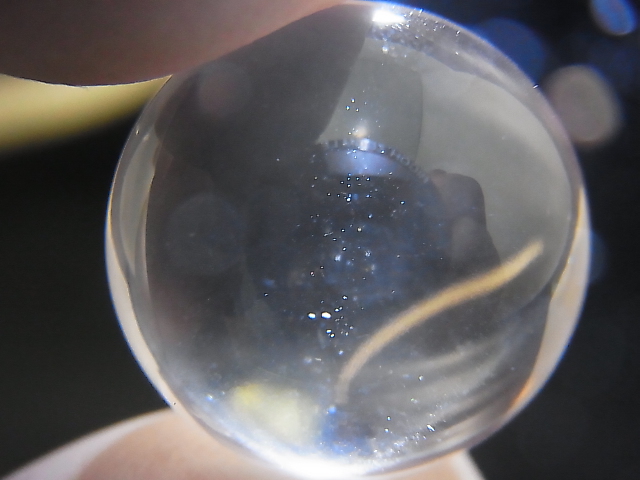 画像: マダガスカル産酸化チタン（ルチル）入りスターローズクオーツ丸玉（エンジェルフェザー） 18mm