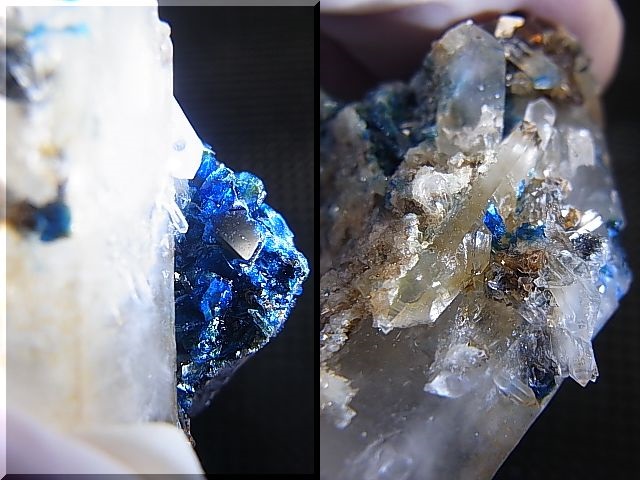 画像: カナダ産ラズライト（天藍石）＆水晶原石 41.9g