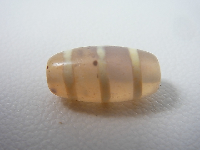 画像: 「線」（赤朱砂入り）現代天珠 直径約10×20mm