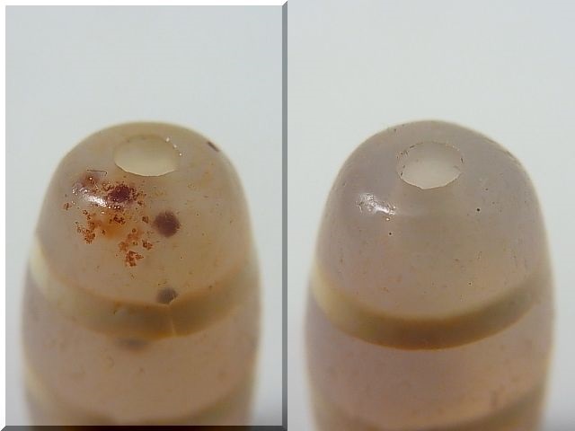 画像: 「線」（赤朱砂入り）現代天珠 直径約10×20mm