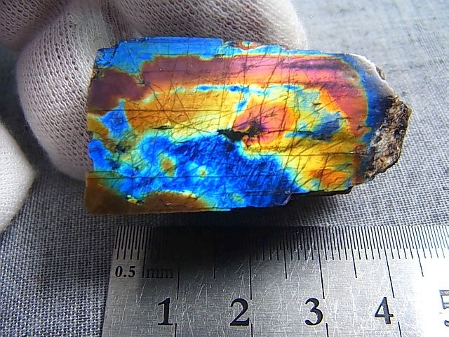 画像: フィンランド・ユレマー産スペクトロライト（ブルーマトリクス）原石ブロック（2面研磨） 30.7g