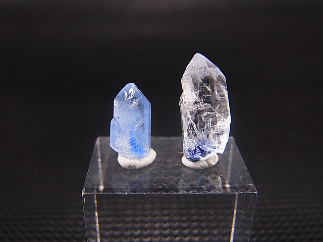 画像1: デュモルチェライトインクオーツ（錐面結晶付き） 2点セット トータル 0.8g