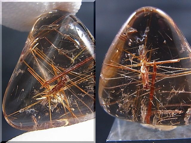 画像: ブラジル・バイーア州産ゴールドルチル水晶研磨タンブル 8.1g