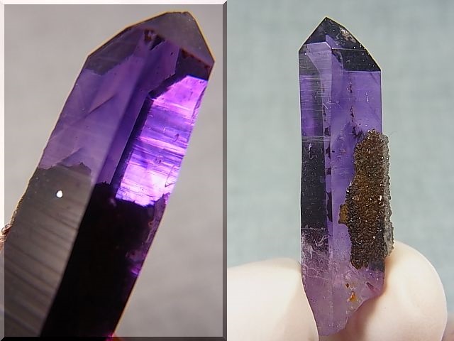 画像: ナミビア産ブランドバーグアメジストポイント（マゼンタカラー/ドゥルージ水晶付き） 4.5g