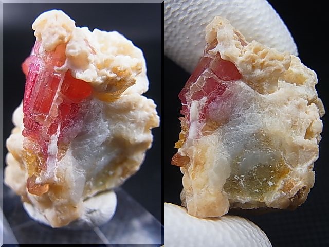 画像: モロッコ産ピンクエルバイトトルマリン/正長石原石 11.1g