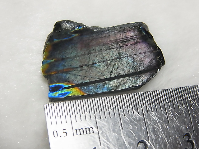 画像: フィンランド・ユレマー産スペクトロライト（パープルヴィオラミックス＆シルバー）研磨スライス 4.1g