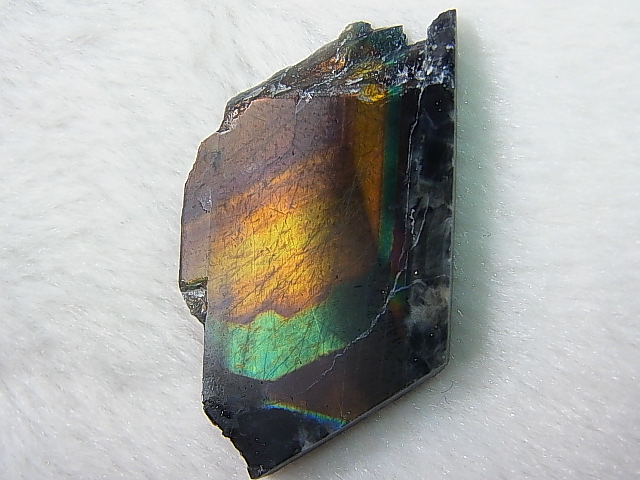 画像: フィンランド・ユレマー産スペクトロライト（パープルヴィオラミックス）研磨スライス 8.8g