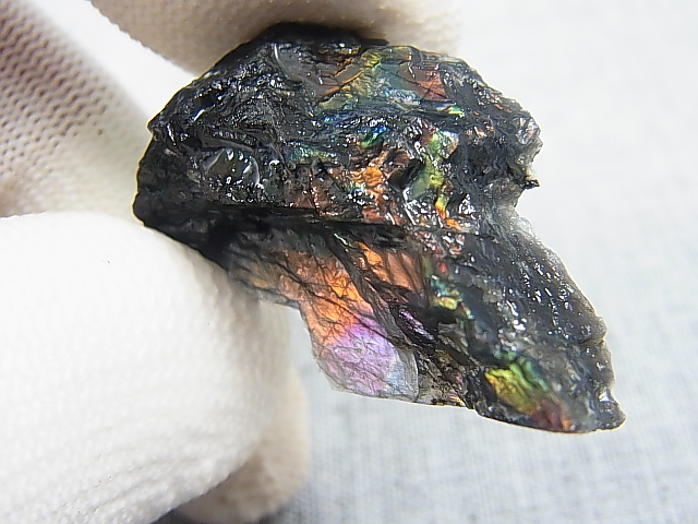 画像: フィンランド・ユレマー産スペクトロライト（パープルヴィオラミックス）研磨スライス（片面研磨） 7.8g