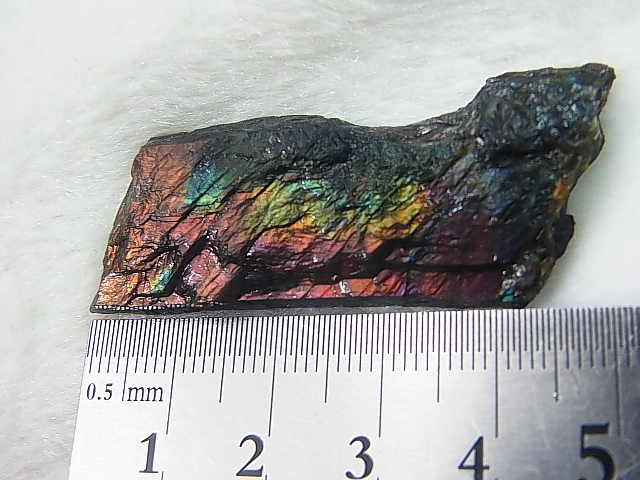 画像: フィンランド・ユレマー産スペクトロライト（パープルヴィオラミックス）研磨スライス（片面研磨） 10.6g