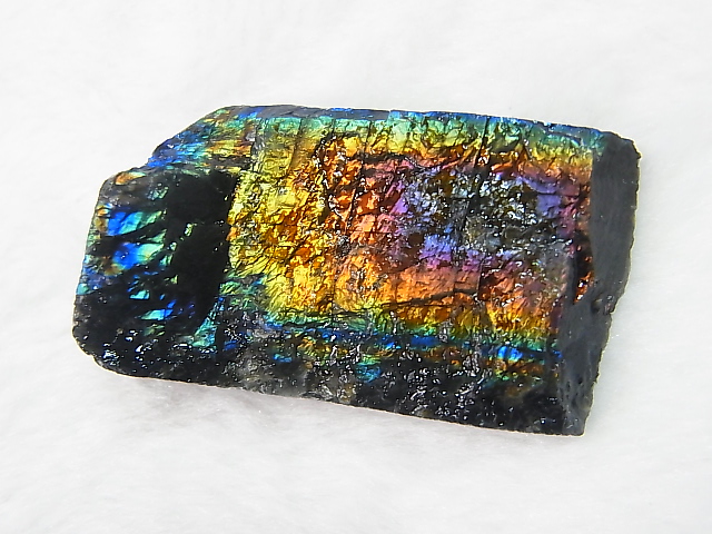 画像: フィンランド・ユレマー産スペクトロライト（パープルヴィオラミックス）研磨スライス（片面研磨） 16.2g