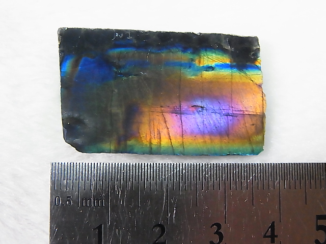 画像: フィンランド・ユレマー産スペクトロライト（パープルヴィオラミックス）研磨スライス（片面研磨） 16.2g