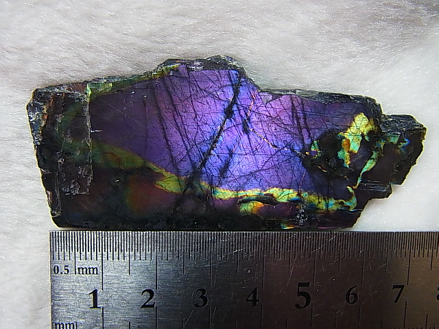 画像: フィンランド・ユレマー産スペクトロライト（パープルヴィオラミックス）研磨スライス 27.3g