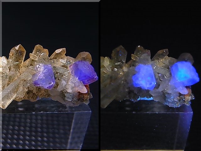 ドイツ・ザクセン州産フローライト付き水晶 2.1g - パーフェクト