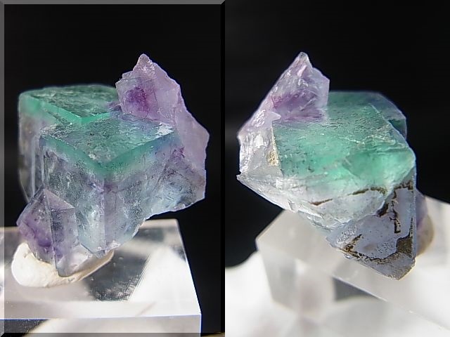 画像: ヤオガンシャン産グリーン/カラーレス/パープル・ゾーニングフローライト原石 13.3g