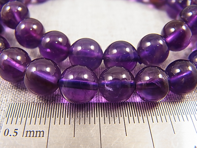 画像: ザンビア産カラーシフト/ディープカラーアメジスト粒売りビーズ 8mm平均