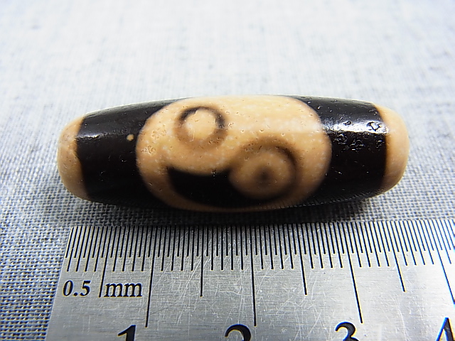 画像: 「陰陽太極」現代天珠 直径12.5×36.5mm