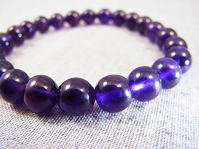 画像: ザンビア産カラーシフト/ディープカラーアメジスト粒売りビーズ 8mm平均