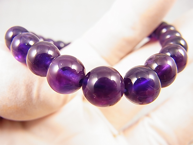 画像: ザンビア産カラーシフト/ディープカラーアメジスト粒売りビーズ 8mm平均