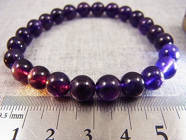 画像: ザンビア産カラーシフト/ディープカラーアメジスト粒売りビーズ 8mm平均