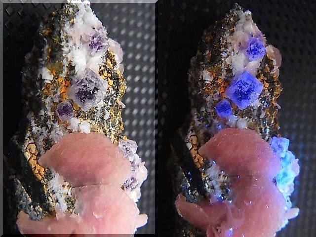 中国　広西チワン族自治区産　クォーツクラスター共生ロードクロサイト 中国 広西チワン族自治区産 クォーツクラスター共生ロードクロサイト