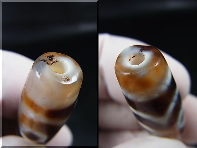 画像: 「三眼」（ドラゴンライン入り）現代天珠 直径約11.5×37.5mm