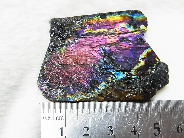 画像: フィンランド・ユレマー産スペクトロライト（パープルヴィオラミックス）研磨スライス（片面研磨） 28.6g