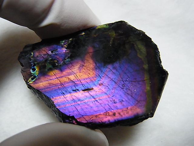 画像: フィンランド・ユレマー産スペクトロライト（パープルヴィオラミックス）研磨スライス 13.0g