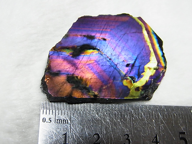 画像: フィンランド・ユレマー産スペクトロライト（パープルヴィオラミックス）研磨スライス 13.0g