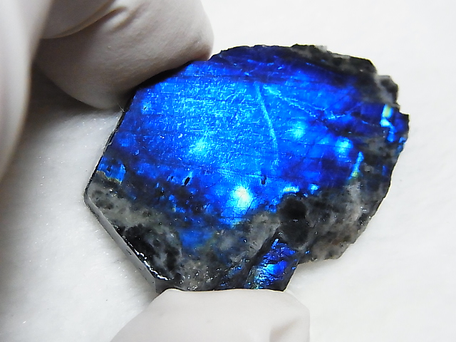 画像: フィンランド・ユレマー産スペクトロライト（ブルー）研磨スライス 10.2g