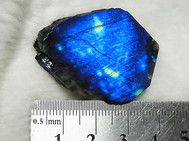 画像: フィンランド・ユレマー産スペクトロライト（ブルー）研磨スライス 10.2g