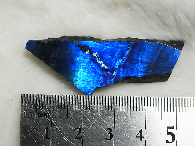 画像: フィンランド・ユレマー産スペクトロライト（ブルー）研磨スライス 9.8g